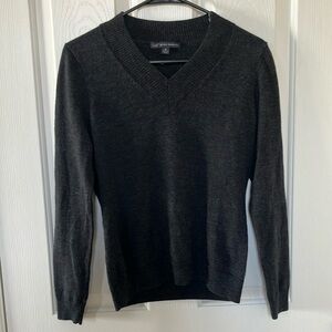 Brooks Brothers charcoal v neck wool sweater